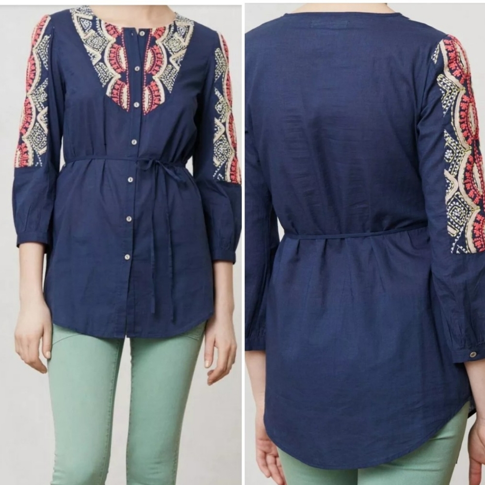 Anthropologie | Tunic Top with Belt